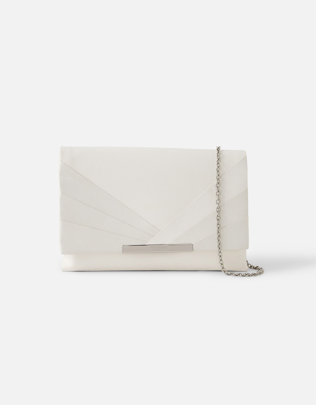 Beige Clutch Jessica McClintock Satin Pleated Flap Clutch Evening
