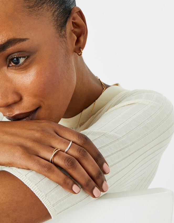 Sterling Silver Crystal Inset Band Ring White | Sterling Silver ...