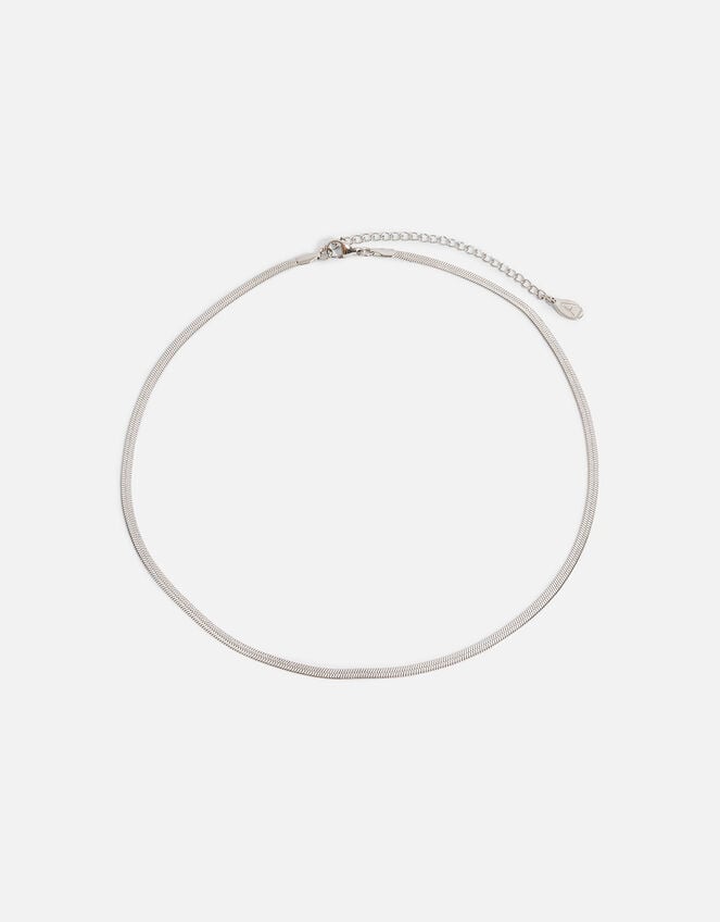 Stainless Steel Snake Chain Necklace, Silver (SILVER), large