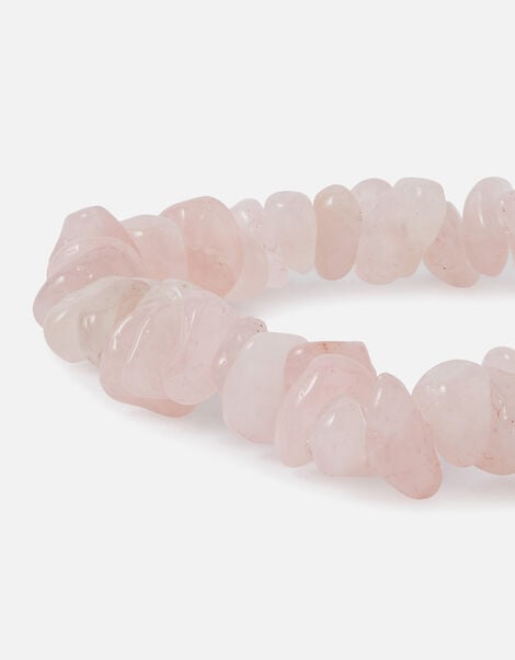 Celestial Raw Cut Stone Stretch Bracelet Pink, Pink (PALE PINK), large