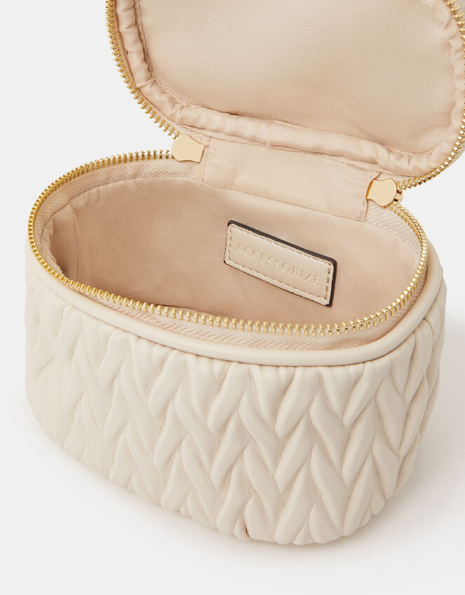 Chevron Quilted Make Up Bag, , large
