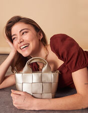 Metallic Weave Handheld Bag, , large