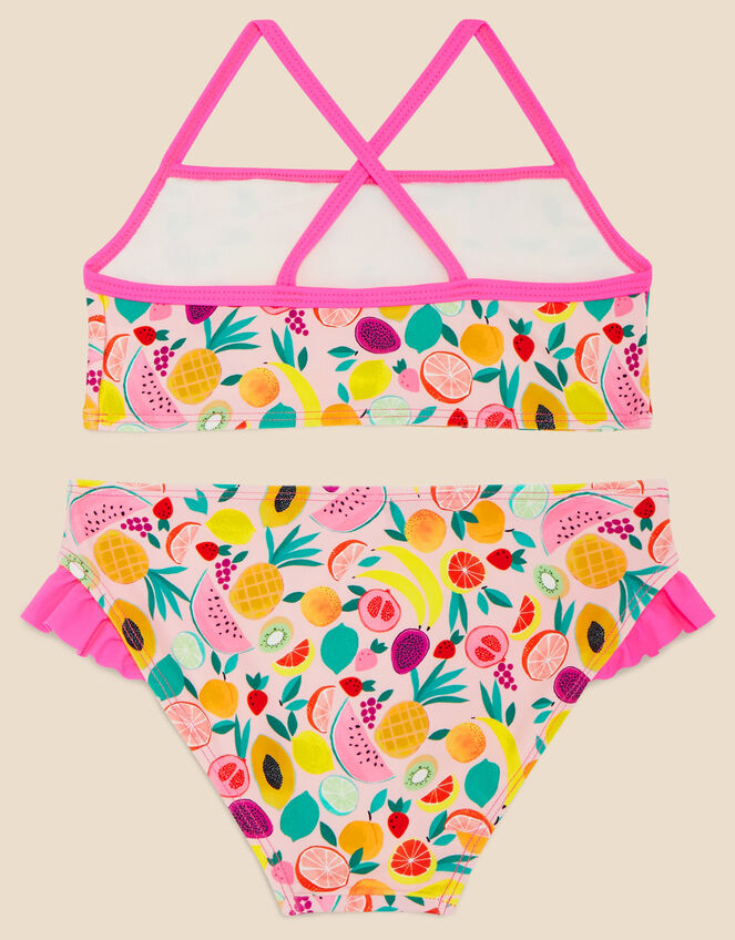 Girls Fruit Print Bikini Set with Recycled Polyester, Multi (BRIGHTS-MULTI), large