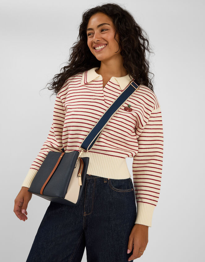Triple Compartment Crossbody Bag, , large
