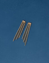 14ct Gold-Plated Star Sparkle Long Earrings, , large