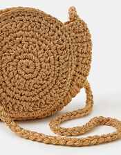 Metallic Shell Macram&eacute; Crossbody Bag, , large
