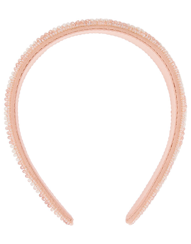 Gingham Beaded Headband, , large