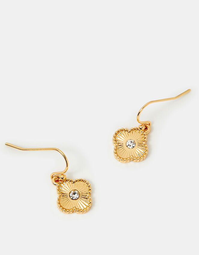 Diamant&eacute; Clover Drop Earrings, , large