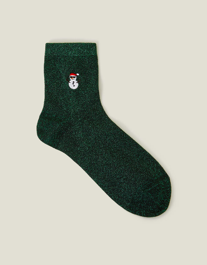 Snowman Glitter Socks, , large