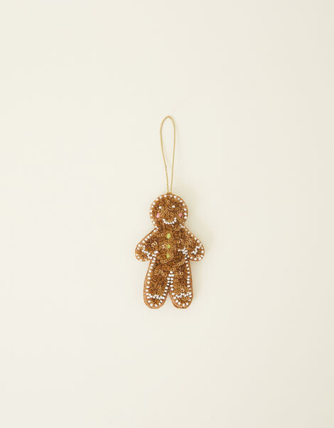 Embellished Gingerbread Man Hanging Decoration, , large