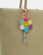 Girls Smiley Flower Bag Charm, , large
