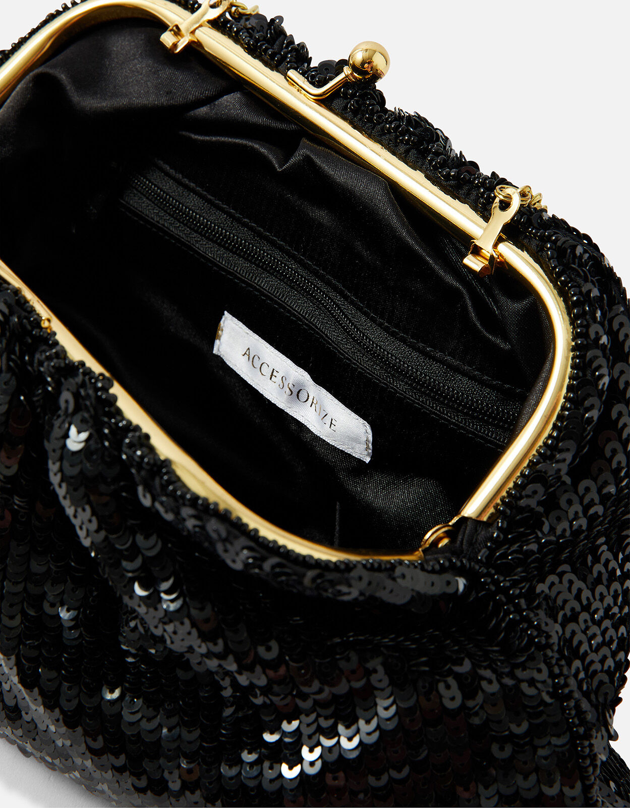 Black sequin clutch bag clearance