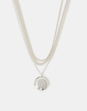 3-Pack Spinner Pendant Necklaces, Silver (SILVER), large