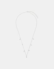 Sterling Silver Sparkle Station Necklace, , large