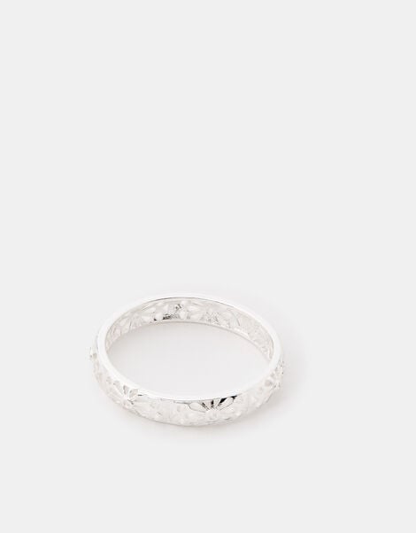 Sterling Silver-Plated Filigree Band Ring, Silver (ST SILVER), large