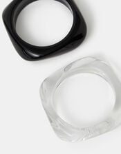 2-Pack Chunky Resin Bangles, Black (BLACK), large
