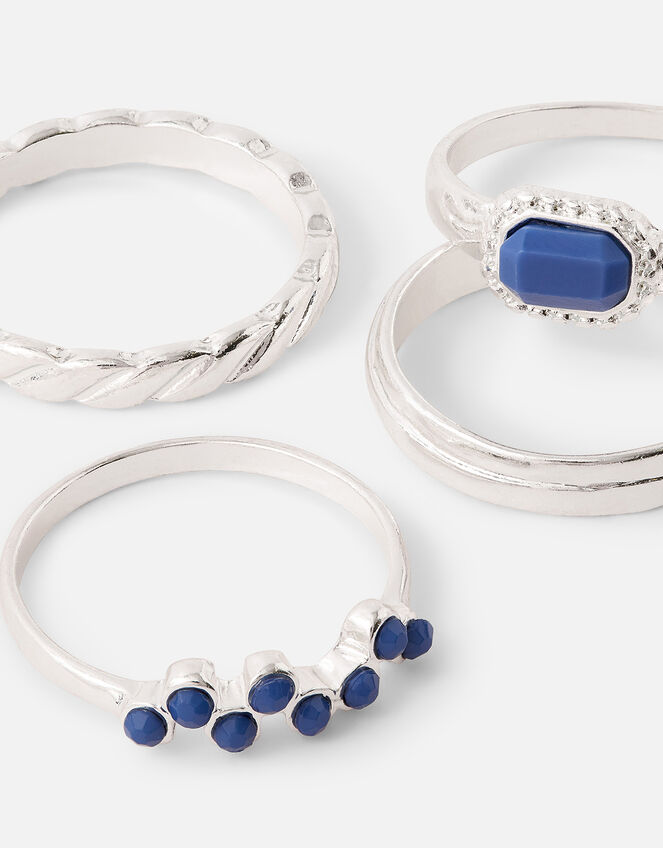 Stacking Rings 4 Pack Blue | Stacked rings | Accessorize UK