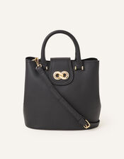 Looped Metal Detail Handheld Bag, , large