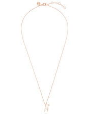 Rose Gold-Plated Initial Star Necklace - H, , large