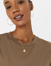 Gold Vermeil Coin Pendant Necklace, , large