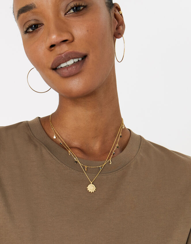 Gold Vermeil Coin Pendant Necklace, , large