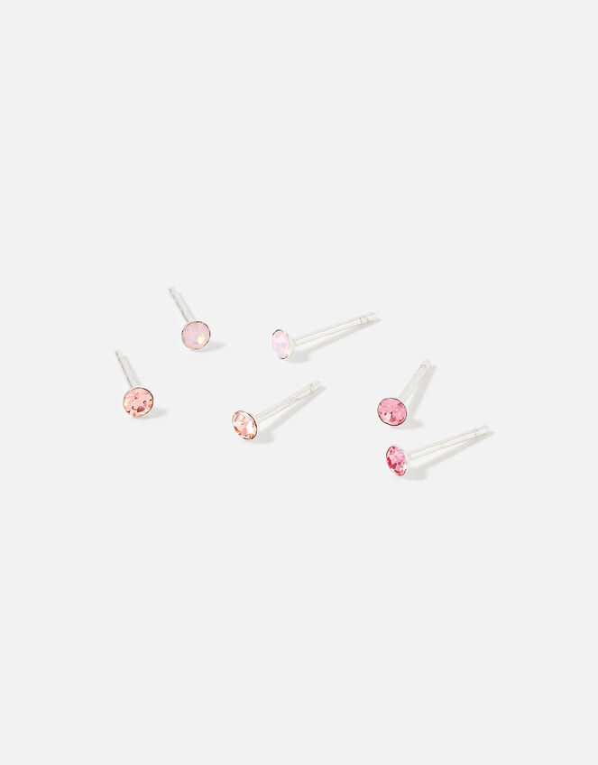 Sterling Silver Studs with Swarovski® crystals, Pink (PINK), large