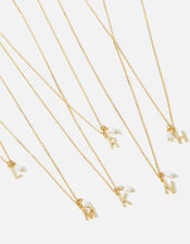 Gold-Plated Initial Mini Pearl Pendant Necklace, Gold (GOLD), large
