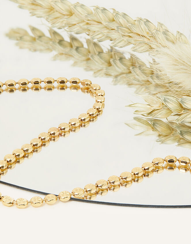 14ct Gold-Plated Diamond Cut Ball Chain Necklace, , large