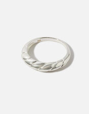 Sterling Silver Croissant Ring, Silver (ST SILVER), large