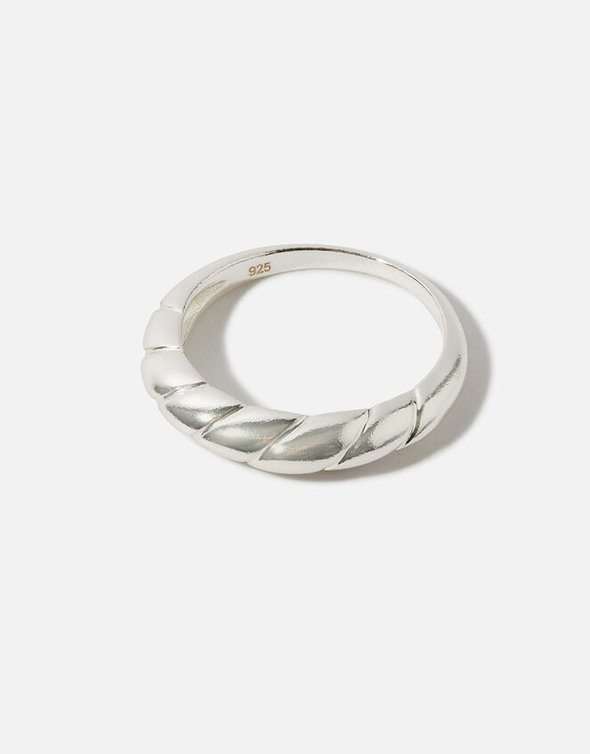 Sterling Silver Croissant Ring, Silver (ST SILVER), large