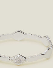 Sterling Silver Diamante Band Ring, Silver (ST SILVER), large