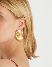 Statement Swirl Stud Earrings Gold, , large