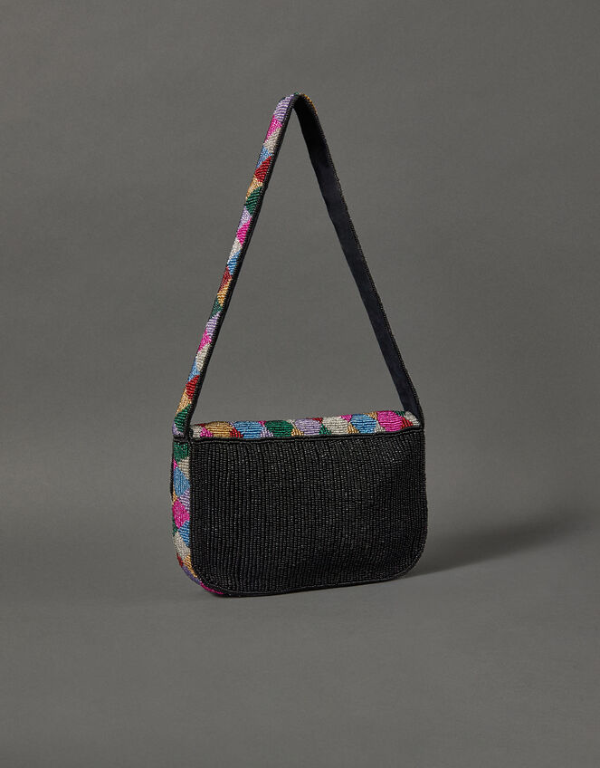Harlequin Beaded Shoulder Bag, , large