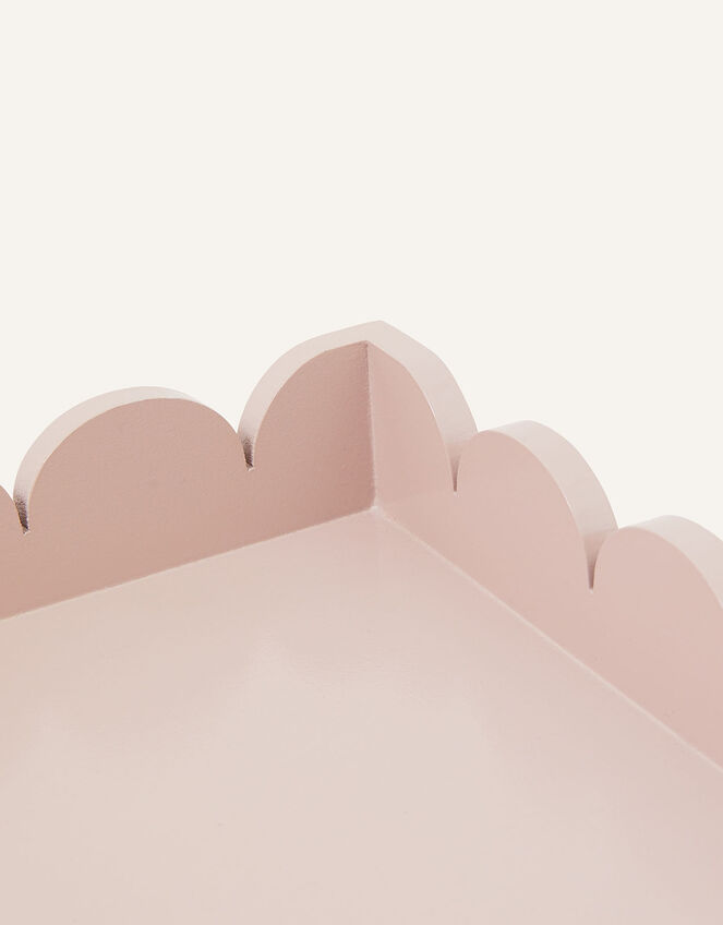 Large Wood Scallop Tray, Pink (PALE PINK), large
