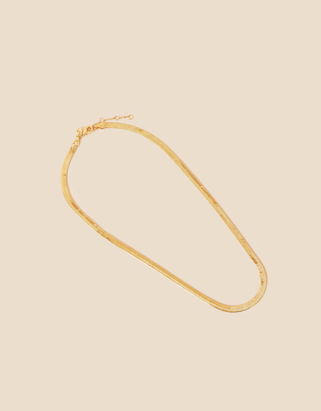 Gold-Plated Chunky Omega Chain Necklace, , large