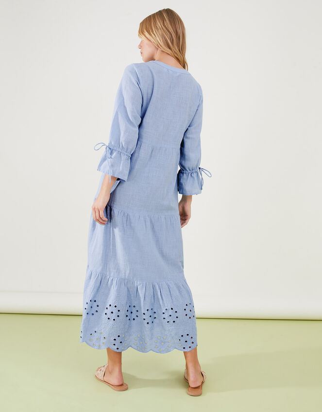 Broderie Hem Dress, Blue (LIGHT BLUE), large