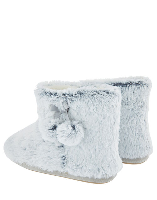grey fluffy boots