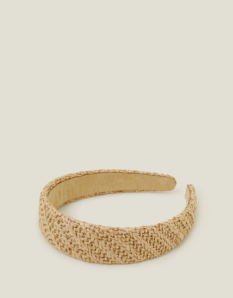 Metallic Raffia Headband, , large