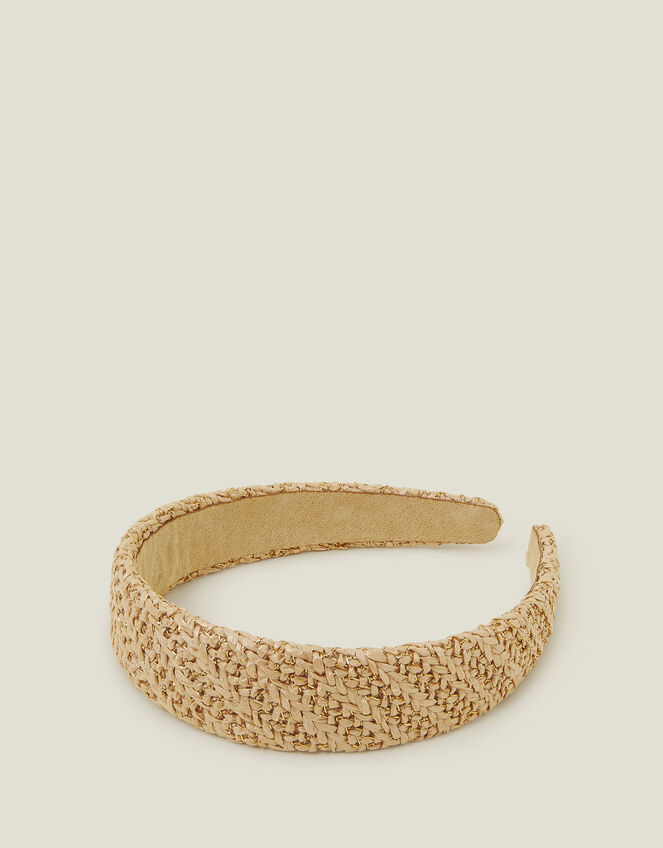 Metallic Raffia Headband, , large