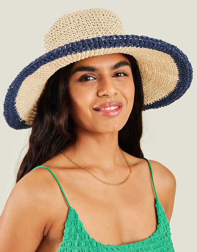 Contrast Edge Floppy Hat, , large