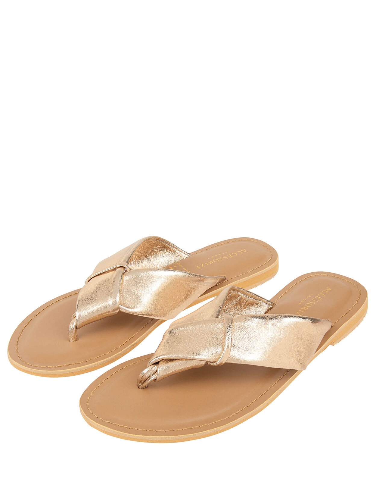 gold thong sandals