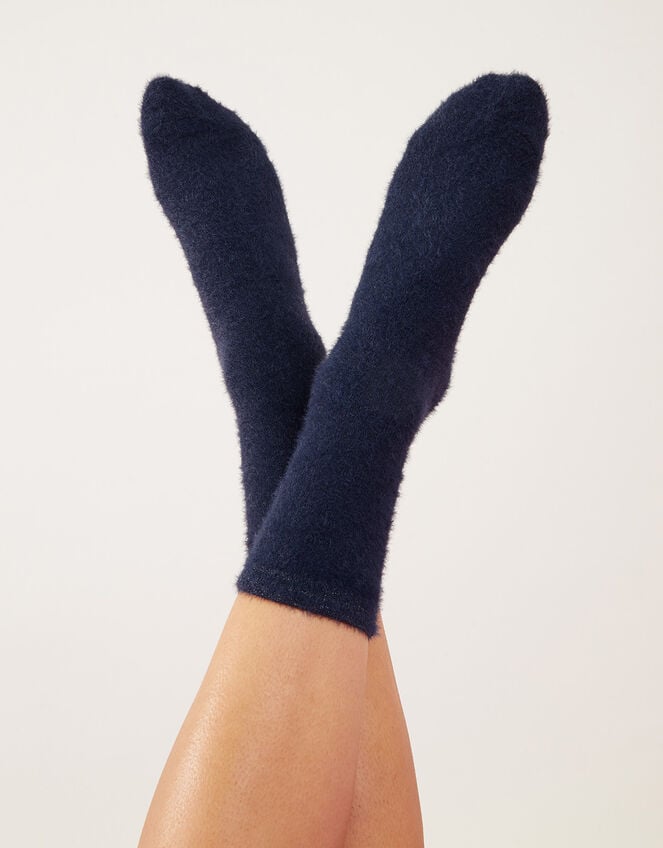 Sparkle Knit Socks, Blue (NAVY), large