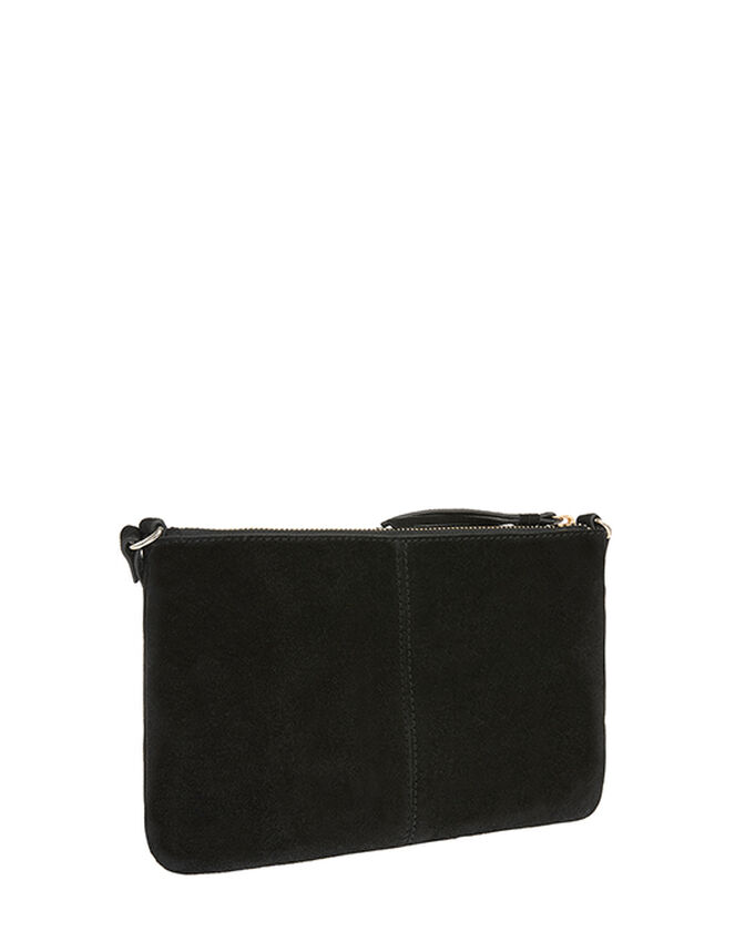 Leather and Suede Cross-Body Bag, , large