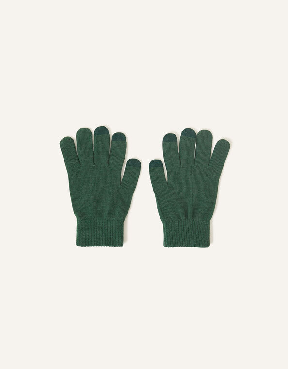 Stretch Touchscreen Gloves, Green (GREEN), large