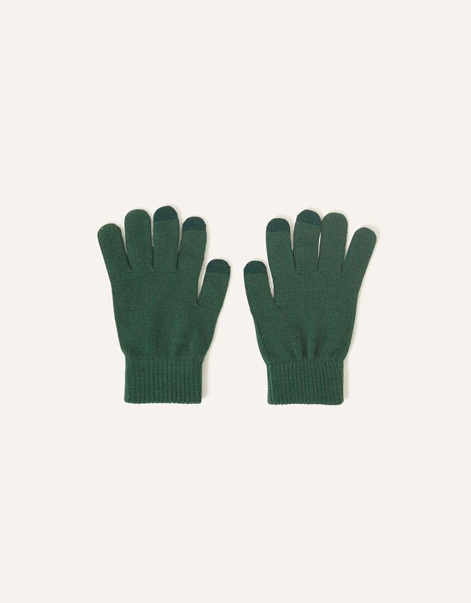 Stretch Touchscreen Gloves, Green (GREEN), large