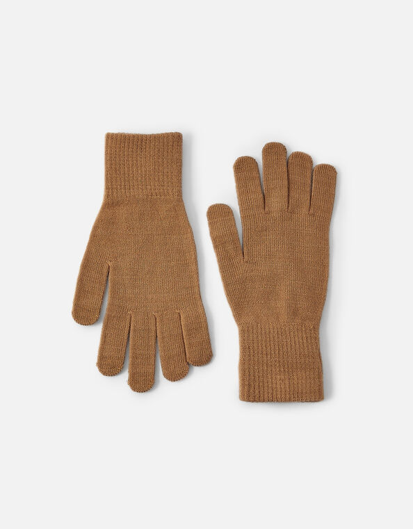 Long Cuff Touchscreen Gloves, Camel (CAMEL), large