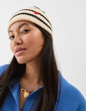 Striped Beanie Hat, , large