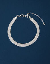 Sterling Silver-Plated Snake Chain Bracelet, , large