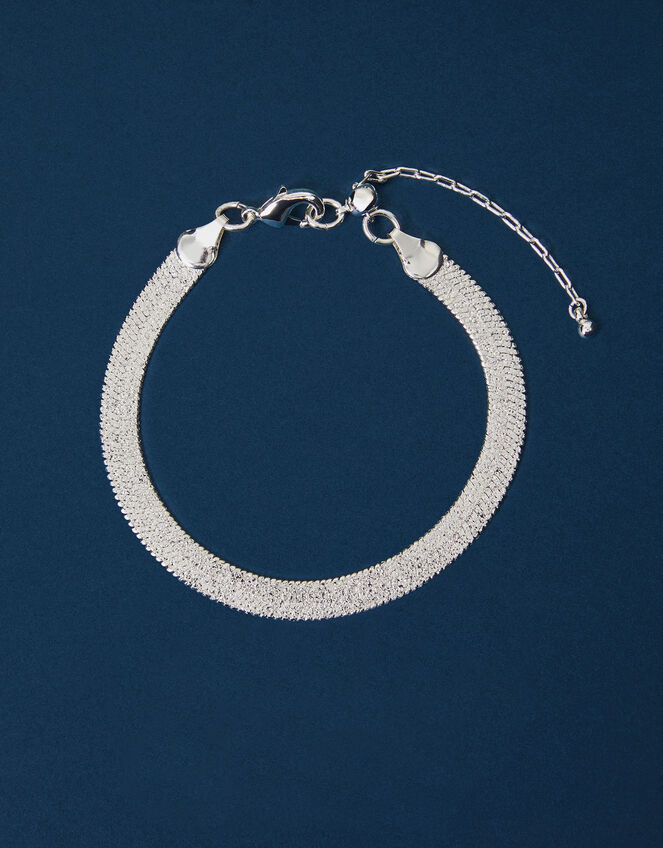 Sterling Silver-Plated Snake Chain Bracelet, , large
