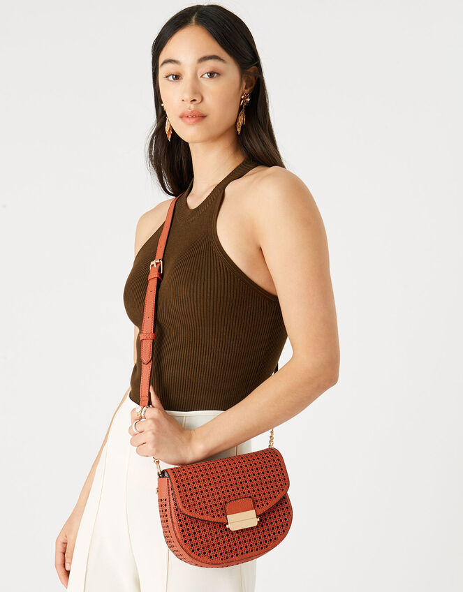 Punch-Out Cross-Body Bag, Orange (ORANGE), large
